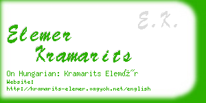 elemer kramarits business card